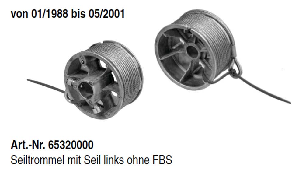 Seiltrommel links Novoferm ohne FBS ISO GST-65320000